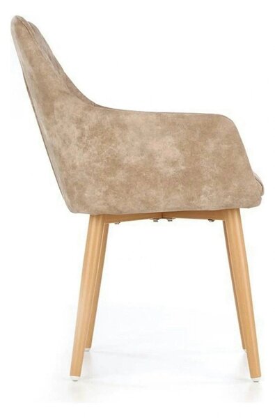 Scaun tapitat K287, bej/stejar, 58x61x85 cm
