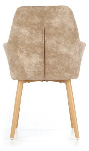 Scaun tapitat K287, bej/stejar, 58x61x85 cm