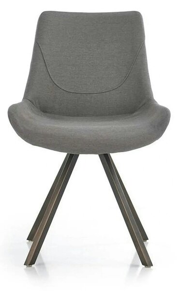 Scaun tapitat K290, gri/auriu antic, stofa clasica/metal, 56X59X86 CM