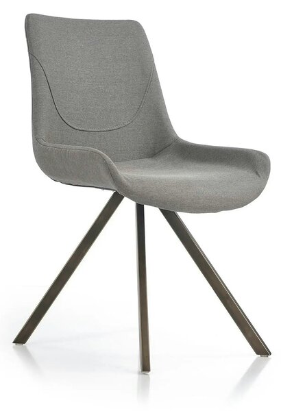 Scaun tapitat K290, gri/auriu antic, stofa clasica/metal, 56X59X86 CM