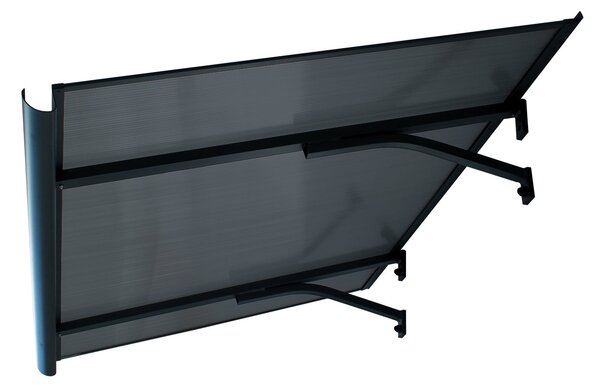 Copertină BODO PRO cu jgheab 120x90 cm din policarbonat – Negru/Antracit