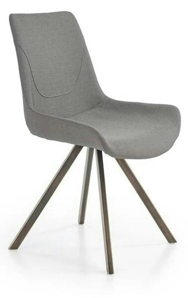 Scaun tapitat K290, gri/auriu antic, stofa clasica/metal, 56X59X86 CM
