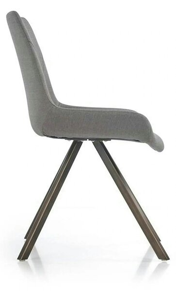 Scaun tapitat K290, gri/auriu antic, stofa clasica/metal, 56X59X86 CM