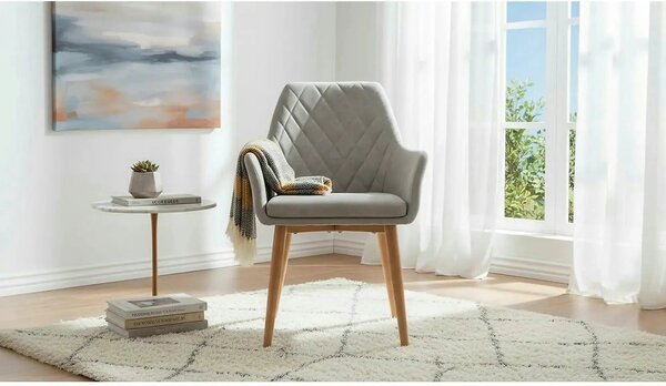 Scaun sufragerie K287, gri/stejar, 58x61x50 cm