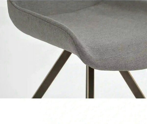 Scaun tapitat K290, gri/auriu antic, stofa clasica/metal, 56X59X86 CM