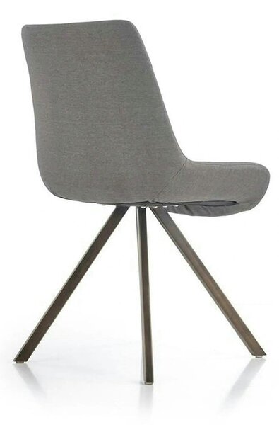 Scaun tapitat K290, gri/auriu antic, stofa clasica/metal, 56X59X86 CM