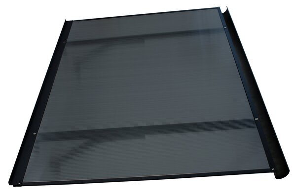 Copertină BODO PRO cu jgheab 120x90 cm din policarbonat – Negru/Antracit