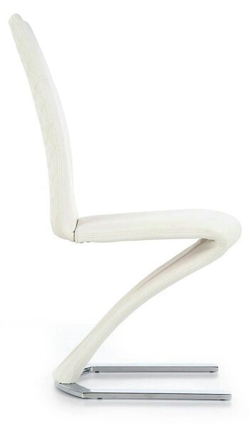 Scaun K291, alb/crom, piele ecologica/metal, 45X63X101 CM