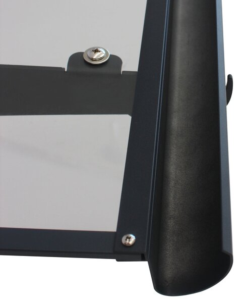 Copertină NEO PRO cu jgheab 120x100 cm din plexiglas – Negru/Transparent