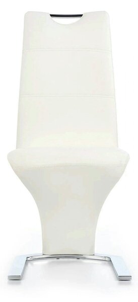 Scaun K291, alb/crom, piele ecologica/metal, 45X63X101 CM