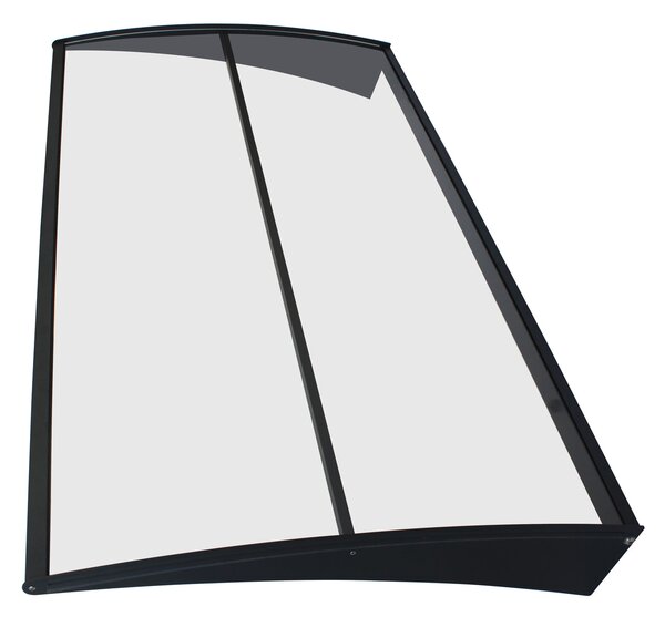 Copertină COR PRO 140x80 cm din aluminiu și plexiglas – Negru/Transparent