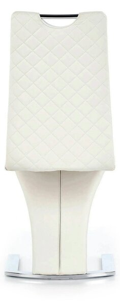 Scaun K291, alb/crom, piele ecologica/metal, 45X63X101 CM