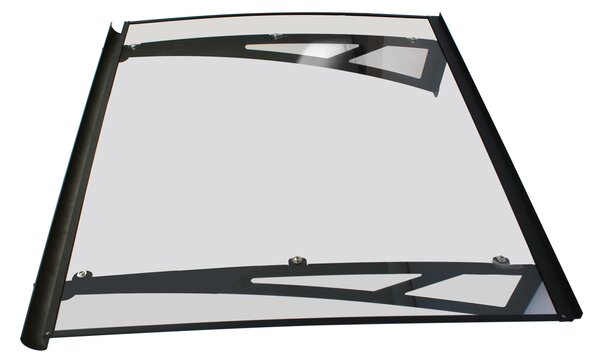 Copertină NEO PRO cu jgheab 120x100 cm din plexiglas – Negru/Transparent