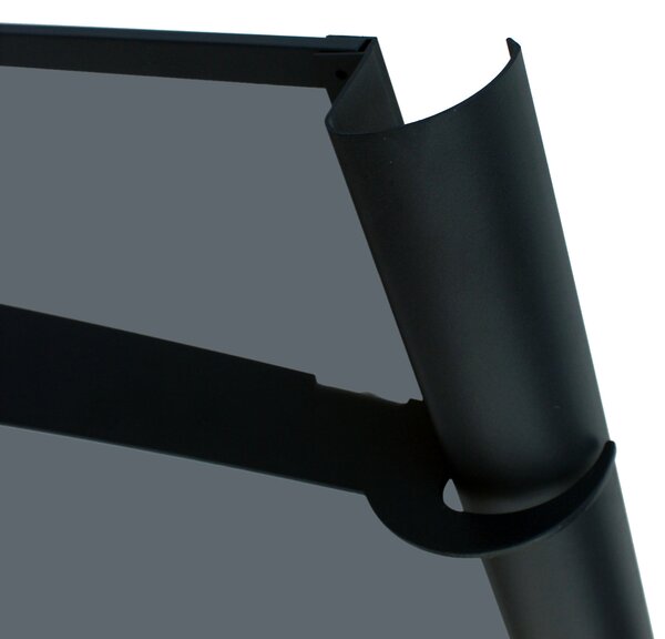Copertină NEO PRO cu jgheab 150x100 cm din plexiglas – Negru/Antracit