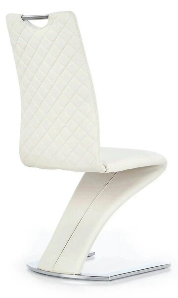 Scaun K291, alb/crom, piele ecologica/metal, 45X63X101 CM