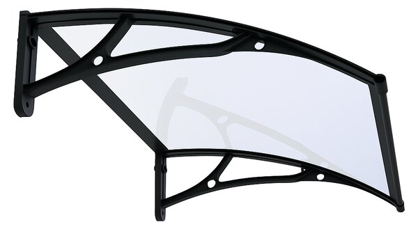 Copertină PRO 150x100 cm din aluminiu și plexiglas – Negru/Transparent
