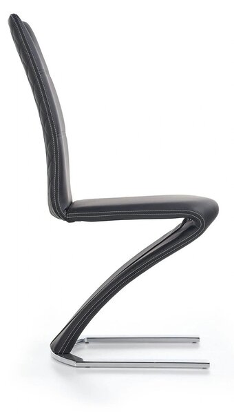 Scaun K291, negru/crom, piele ecologica/metal, 45X63X101 CM