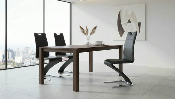 Scaun K291, negru/crom, piele ecologica/metal, 45X63X101 CM