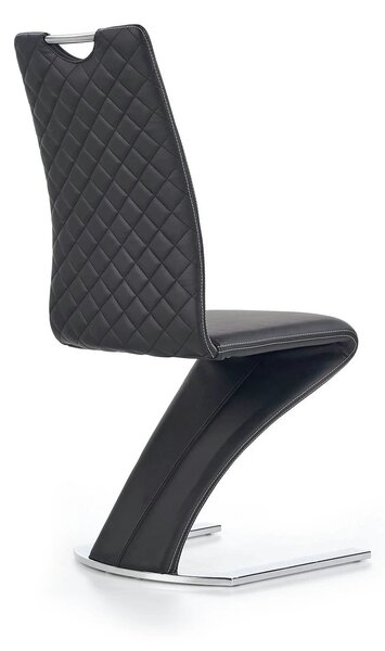 Scaun K291, negru/crom, piele ecologica/metal, 45X63X101 CM