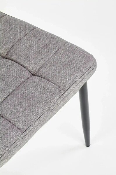 Scaun tapitat K292, gri/negru, stofa clasica/metal, 42X47X98 CM