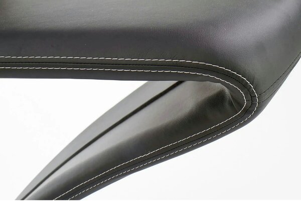Scaun K291, negru/crom, piele ecologica/metal, 45X63X101 CM