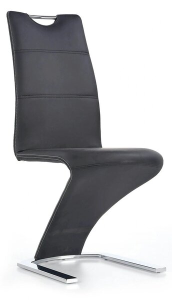 Scaun K291, negru/crom, piele ecologica/metal, 45X63X101 CM