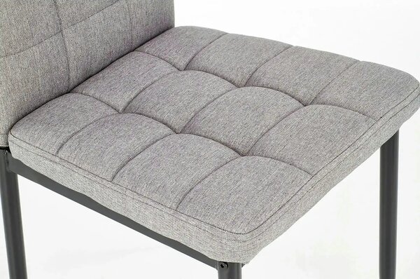 Scaun tapitat K292, gri/negru, stofa clasica/metal, 42X47X98 CM