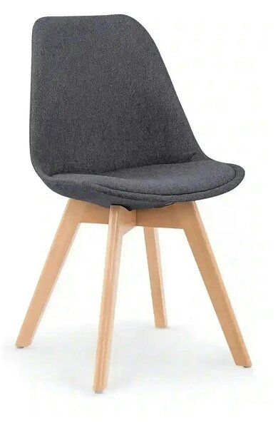 Scaun tapitat K303, gri inchis/negru, stofa/lemn, 48X54X83 CM