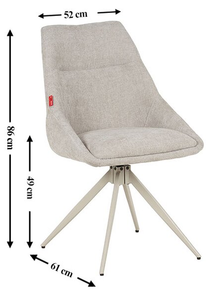 Scaun Living Rotativ DCM0108CS Gri Deschis