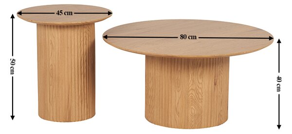 Set 2 Măsuțe de Cafea CT0101 LM/SM Natural