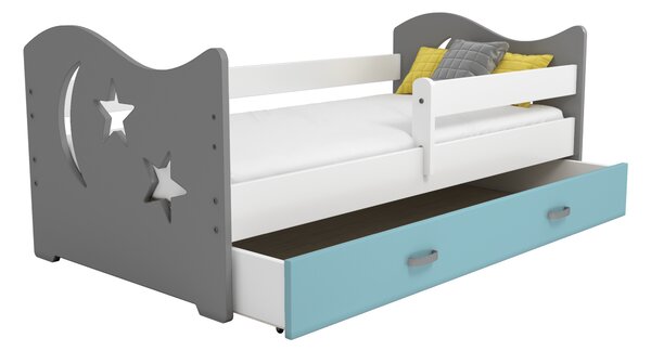 Pat copii Miki 160X80 B1 lună și stele cu somieră