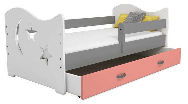 Pat copii Miki 160X80 B1 lună și stele cu somieră