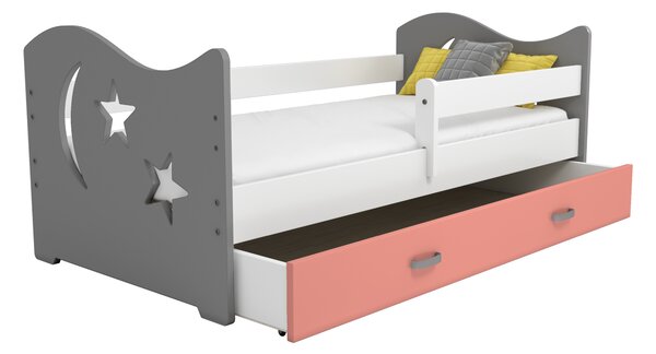 Pat copii Miki 160X80 B1 lună și stele cu somieră