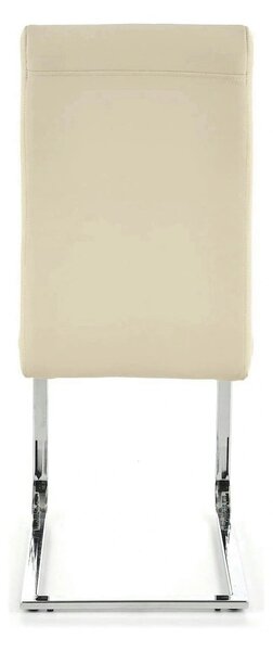 Scaun tapitat K85, crem/crom, metal/piele ecologica, 42X56X100 CM