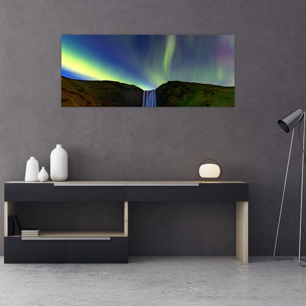 Tablou - Aurora Boreală în Islanda (120x50 cm)