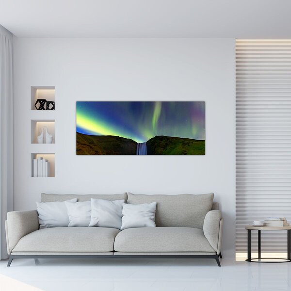 Tablou - Aurora Boreală în Islanda (120x50 cm)