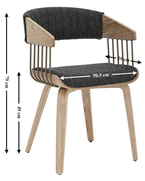 Scaun Living JY6342X-M Gri Inchis
