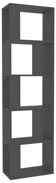 Bibliotecă/Separator cameră, negru, 45x24x159 cm, PAL