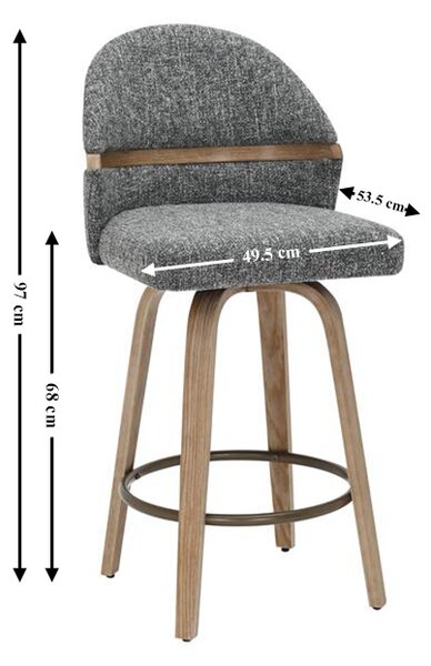 Scaun Bar JY3220X-M Gri