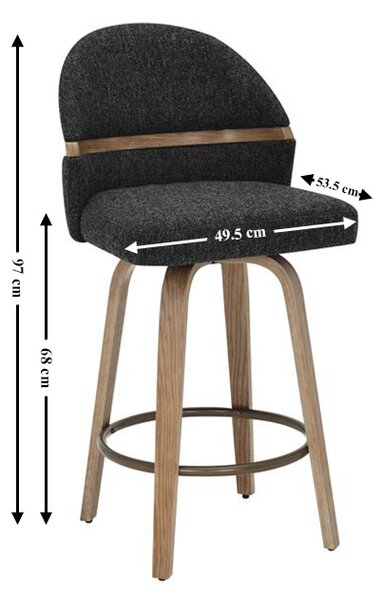 Scaun Bar JY3220X-M Gri Inchis