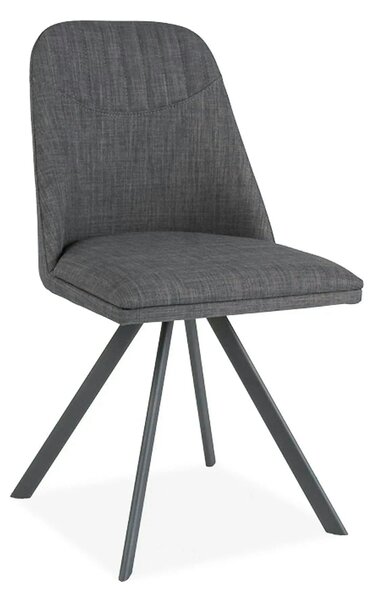 Scaun tapitat Milton, gri, stofa clasica/metal, 46X45X88 cm