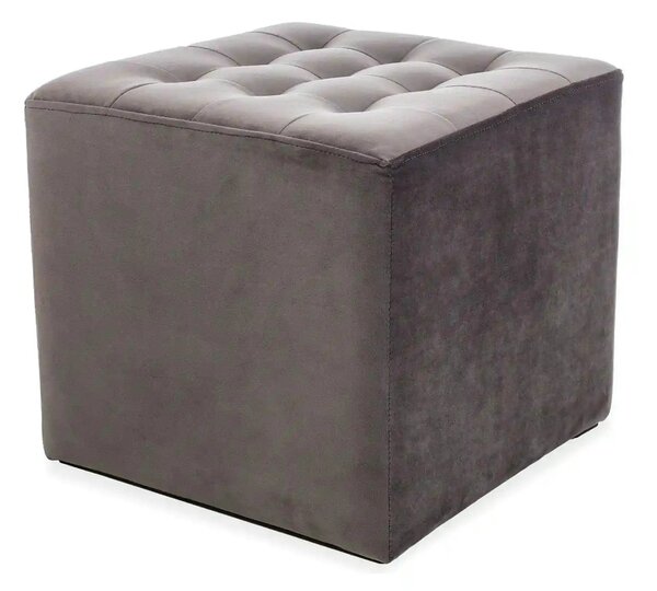 Taburet LORI, stofa catifelata gri - Bluvel 14, 39x39x34 cm
