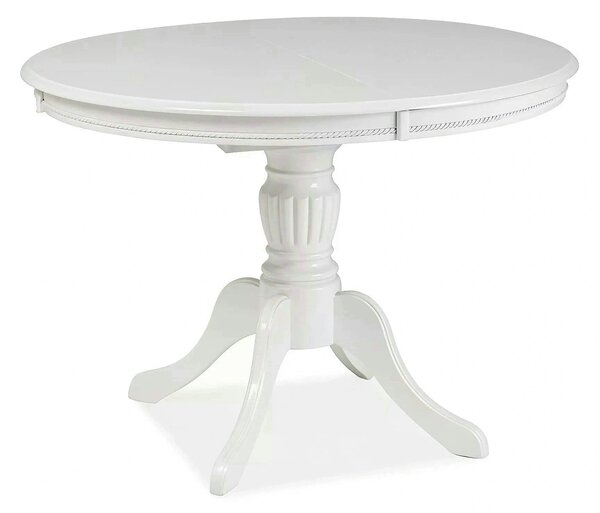 Masa vintage alba OLIVIA, 106/141X106X76 cm
