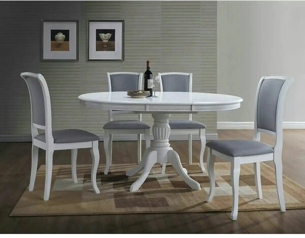 Masa vintage alba OLIVIA, 106/141X106X76 cm