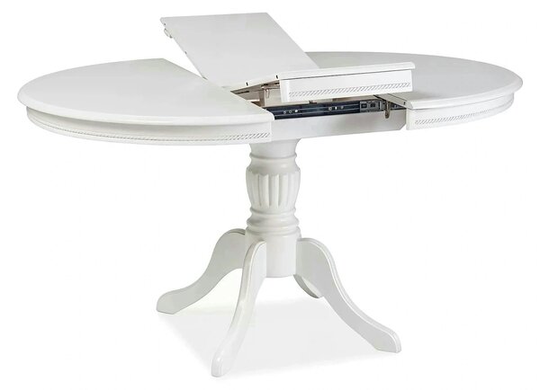 Masa vintage alba OLIVIA, 106/141X106X76 cm