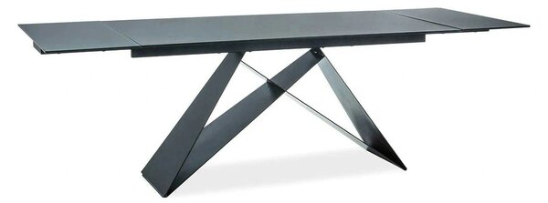 Masa extensibila WESTIN I, negru, sticla securizata/metal, 160/240x90x
