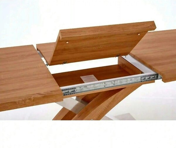 Masa extensibila SANDOR, stejar/crom, 160/220x90x77 cm