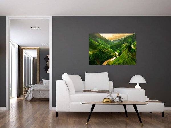 Tablou - Terase de orez Mu Cang Chai (90x60 cm)