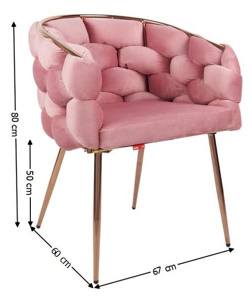 Scaun Living Tapitat KJC17 Roz