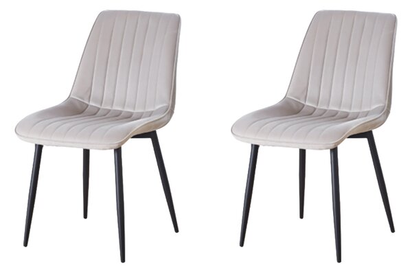 Set 2 Scaune Living Tapițate KJC176 Bej